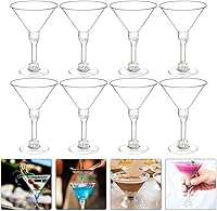 Vista 8 de Kichvoe Copas de cóctel de copa de vino tinto, copas de helado transparente, copas de vino, copas de vino con pies, copa de cóctel, copa de vino