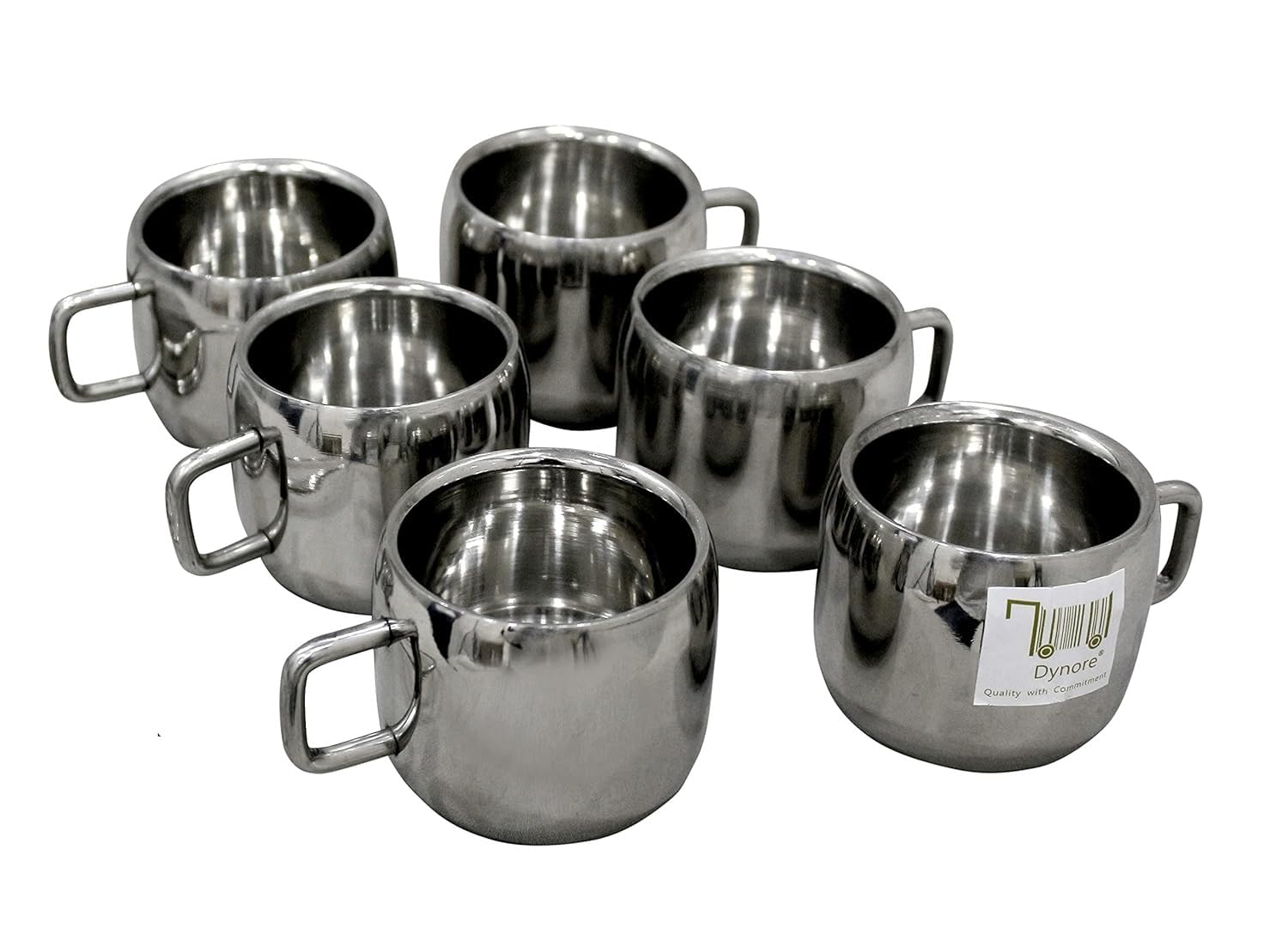 Dynore Stainless Steel Set of 6 Apple Tea Cup with 6 Saucer - Image 3 thumbnail
