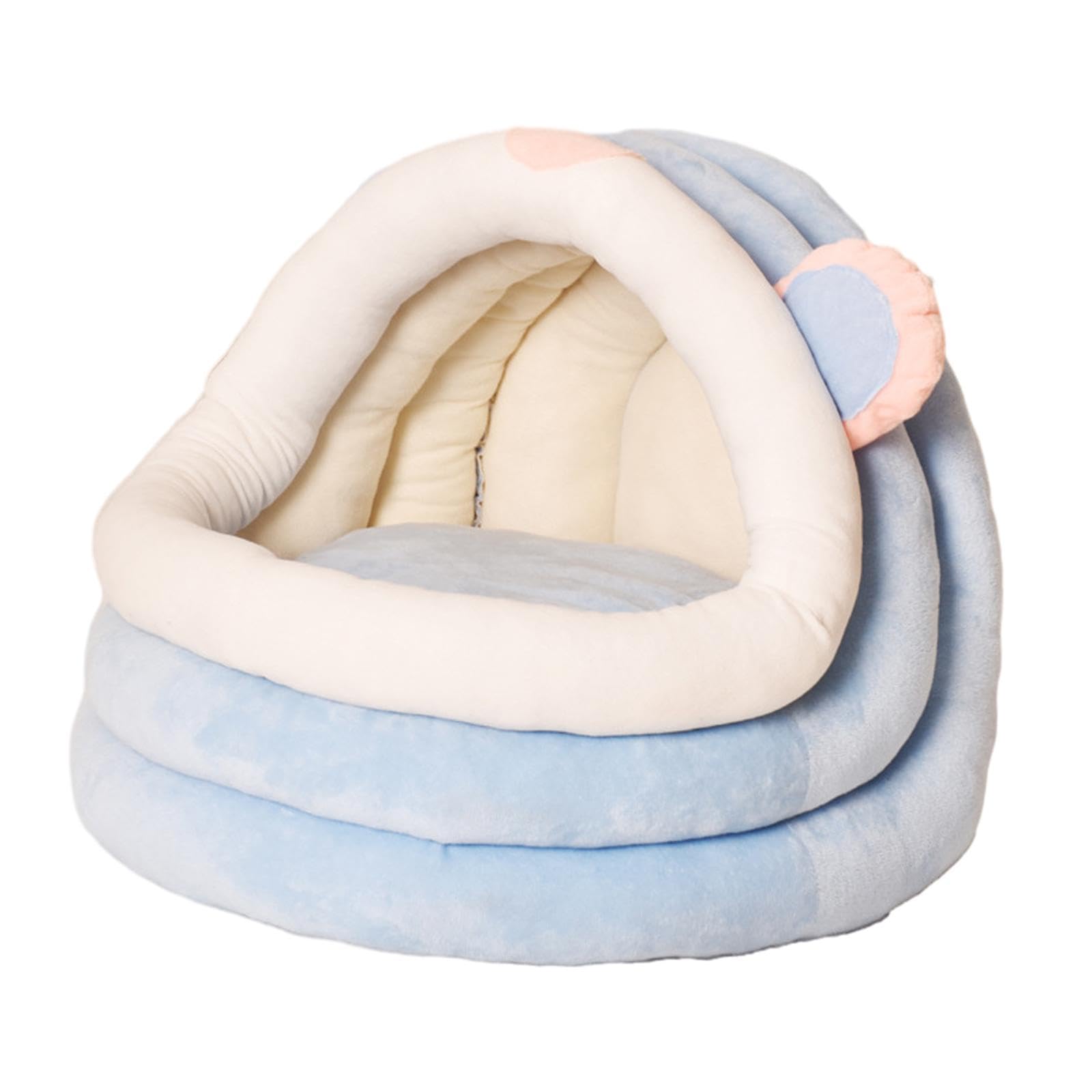 Lit pour chat anti-stress niche fermée pour animaux anxieux bleu