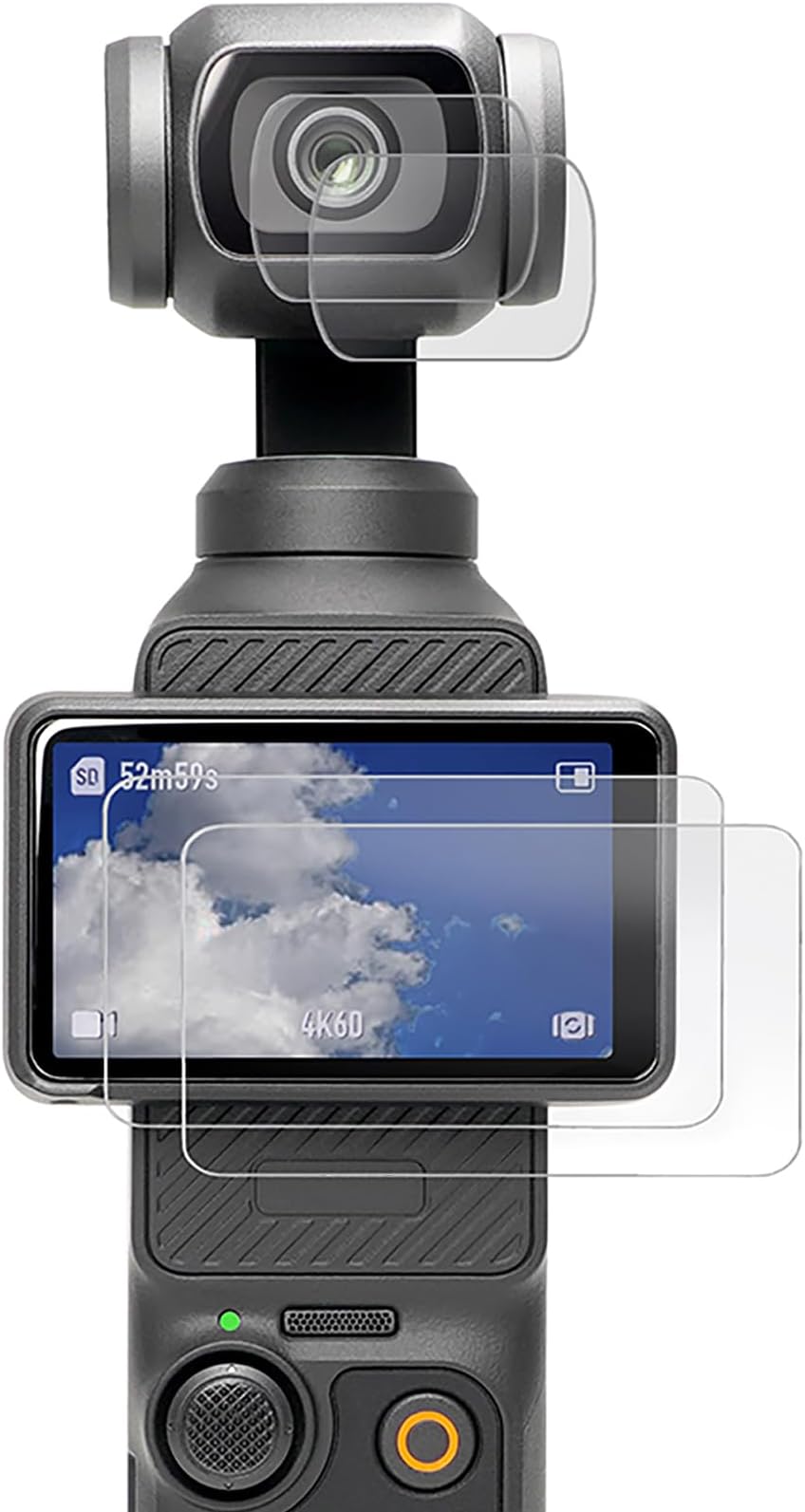 TERPINK 2+2 Pack Tempered Glass Screen Protector & Camera Protector Compatible with DJI Osmo Pocket 3 2023, 9H Tempered Glass, 2.5D Arc Edge, Ultra HD, Fingerprint Proof, Anti-Scratch