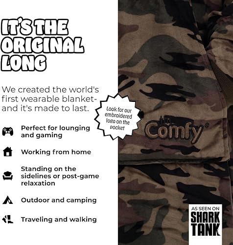 Miniatura 135 de THE COMFY Original - Manta de forro polar de microfibra con forro sherpa, diseño de gran tamaño con capucha y bolsillo de Shark Tank Aqua