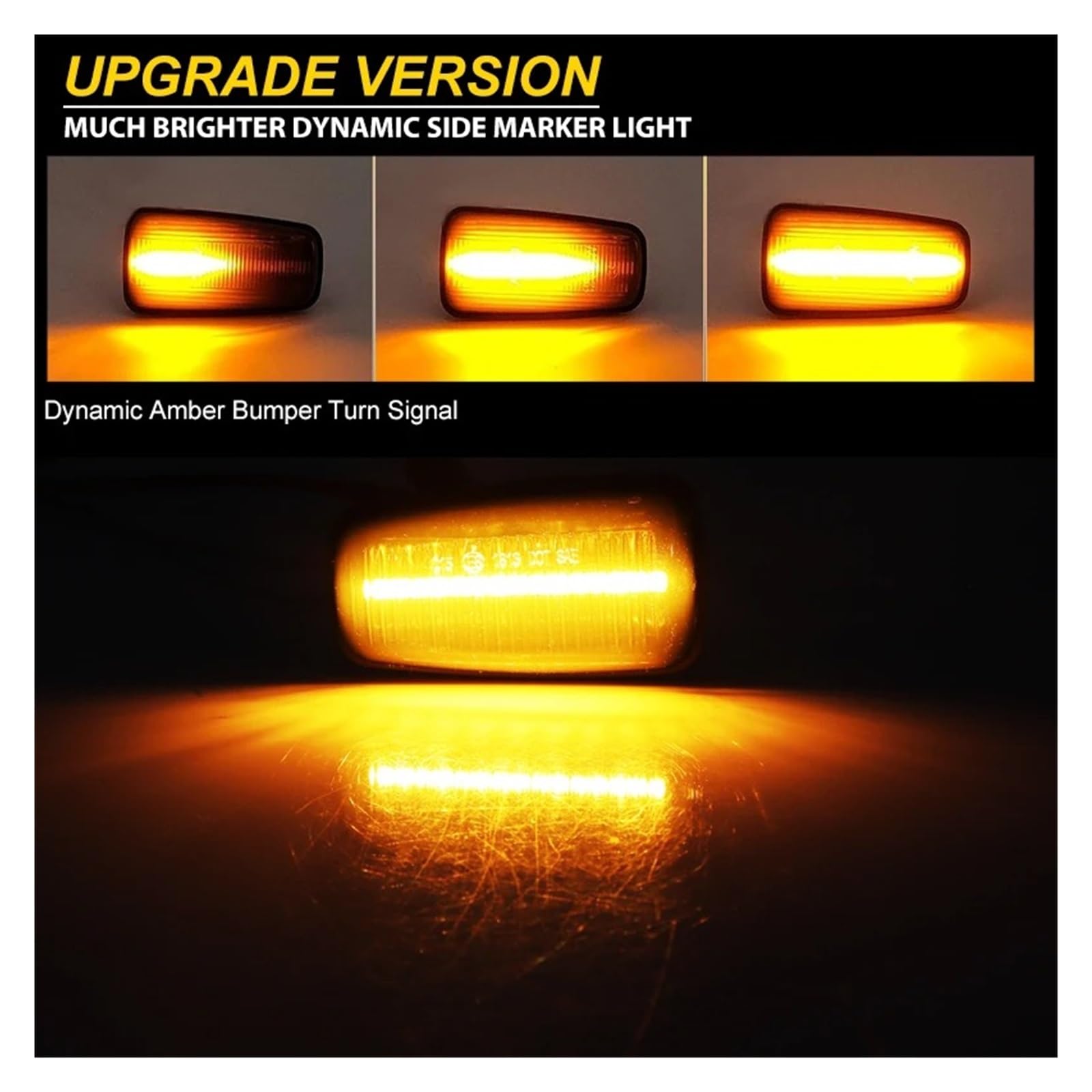 Marqueur Latéral Clignotant Feu De Position Latéral Dynamique Clignotant LED Pour Peugeot 306 106 406 806(Smoked Len)