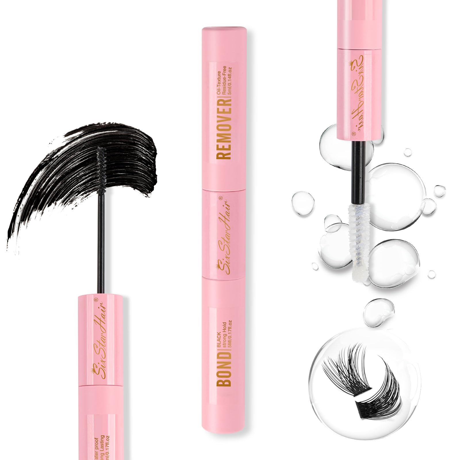 Sponsored Ad – Sixstarhair Eyelash Glue Bond and Remover 2 in 1 for Cluster Individual Lashes Strong Hold Black Lash Adhesive and Professional Fast Removal Lash Glue Remover