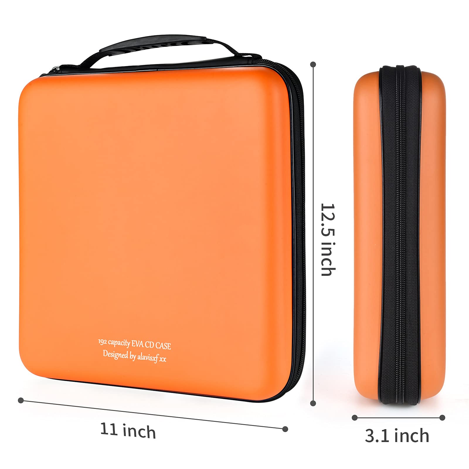 alavisxf xx Custodia per CD, 48 capacità, in EVA, protettiva, per Blu-ray, DVD, portatile, con cerniera, porta CD, organizer per dischi, borsa a portafoglio per auto, casa, viaggio