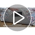 Red Blue 2'x3' Washable Area Rugs Door Mat Vintage Distressed Doormat Indoor Entrance Traditional Floral Print Non Slip Carpet Thin Rug for Kitchen Bathroom Bedroom Living Room