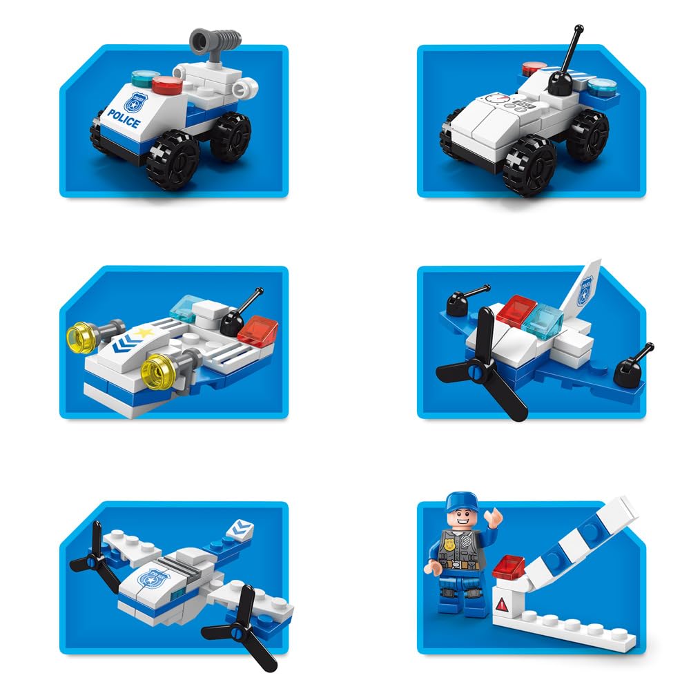 Sky Police Airplane Building Blocks Toy, 137 PCS STEM Construction Set, 7-in-1 Transformable Model Kit for Kids Ages 6-12 - Image 4