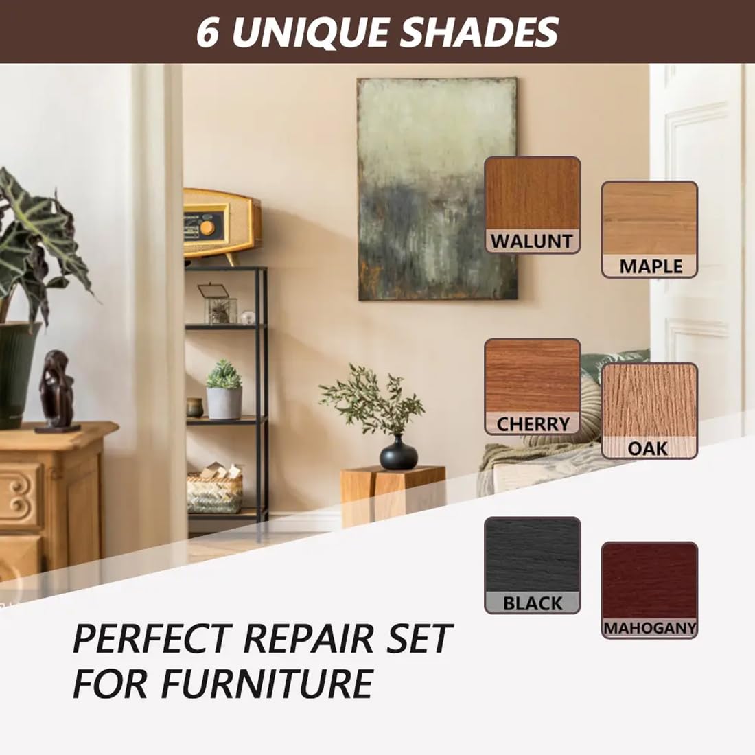 10 Pezzi Penna Correzione Mobili, Riparazione Legno, Parquet, Laminato, Pavimento, Piano Lavoro, Ritocco, Parquet Graffi, Mobili, Wood Repair