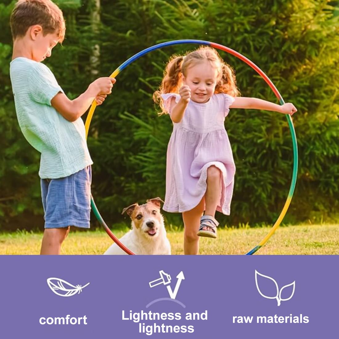 HAGNA Hula Hoop Con Peso, Hula Hoop 8 Parti In Plastica Rimovibile E Una Corda Per Saltare, Ginnastica, Danza,Adulti(B)