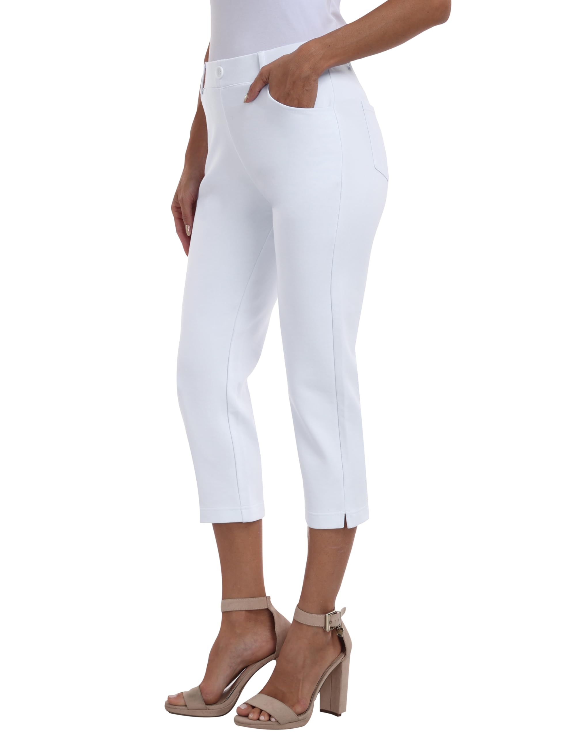 Damen Golfhosen Capri Business Hose Elegante Golf Hosen Atmungsaktiv Yoga Büro Anzughosen Elastisches Band Freizeithose Schwarz