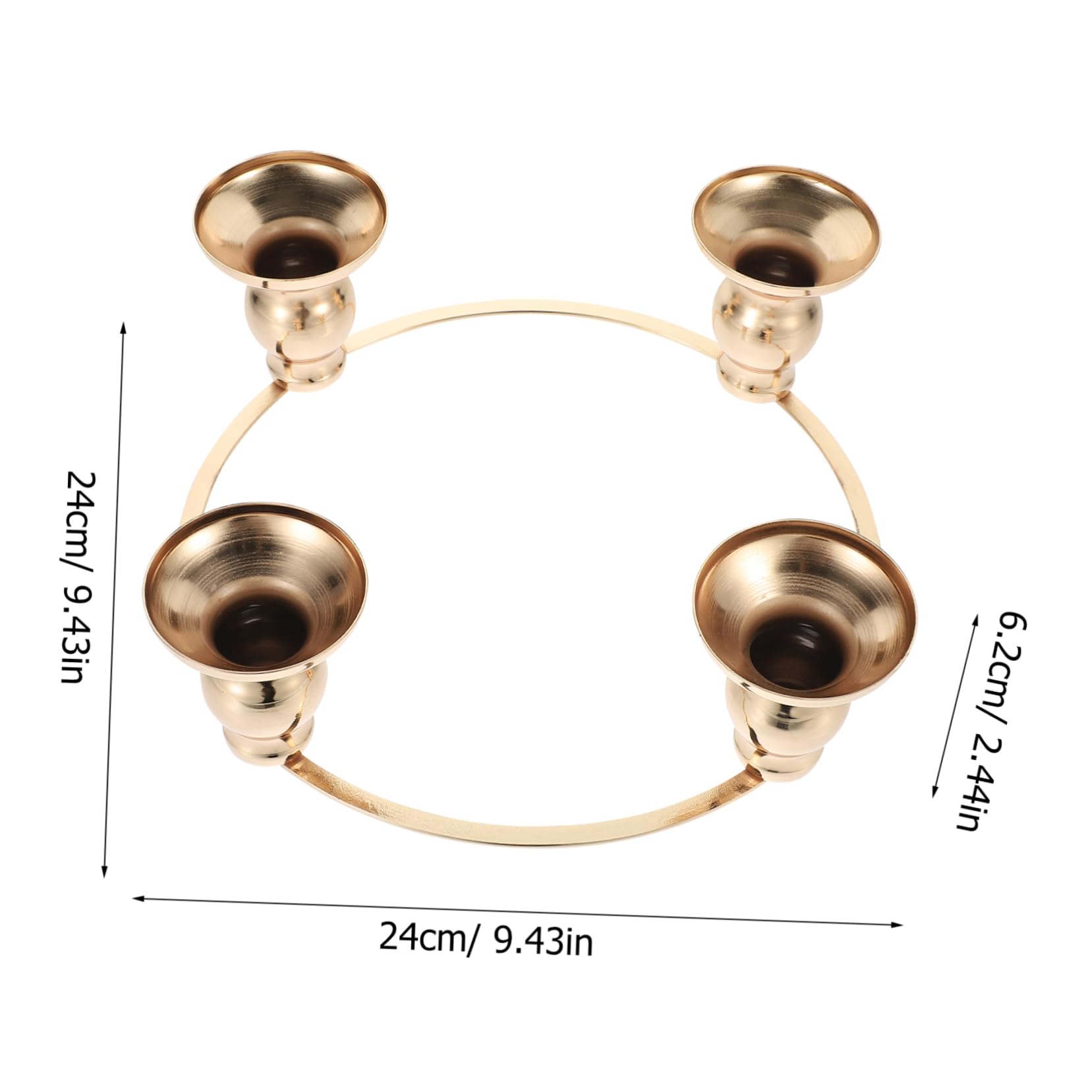 Cabilock 4 Stück Adventsleuchter Stumpenkerzenring Adventskranz Kerzenring Adventskranz Und Kerzen Stumpenkerzenhalter LED Kerzen Kerzenständer Leuchter Weihnachten Golden Eisen