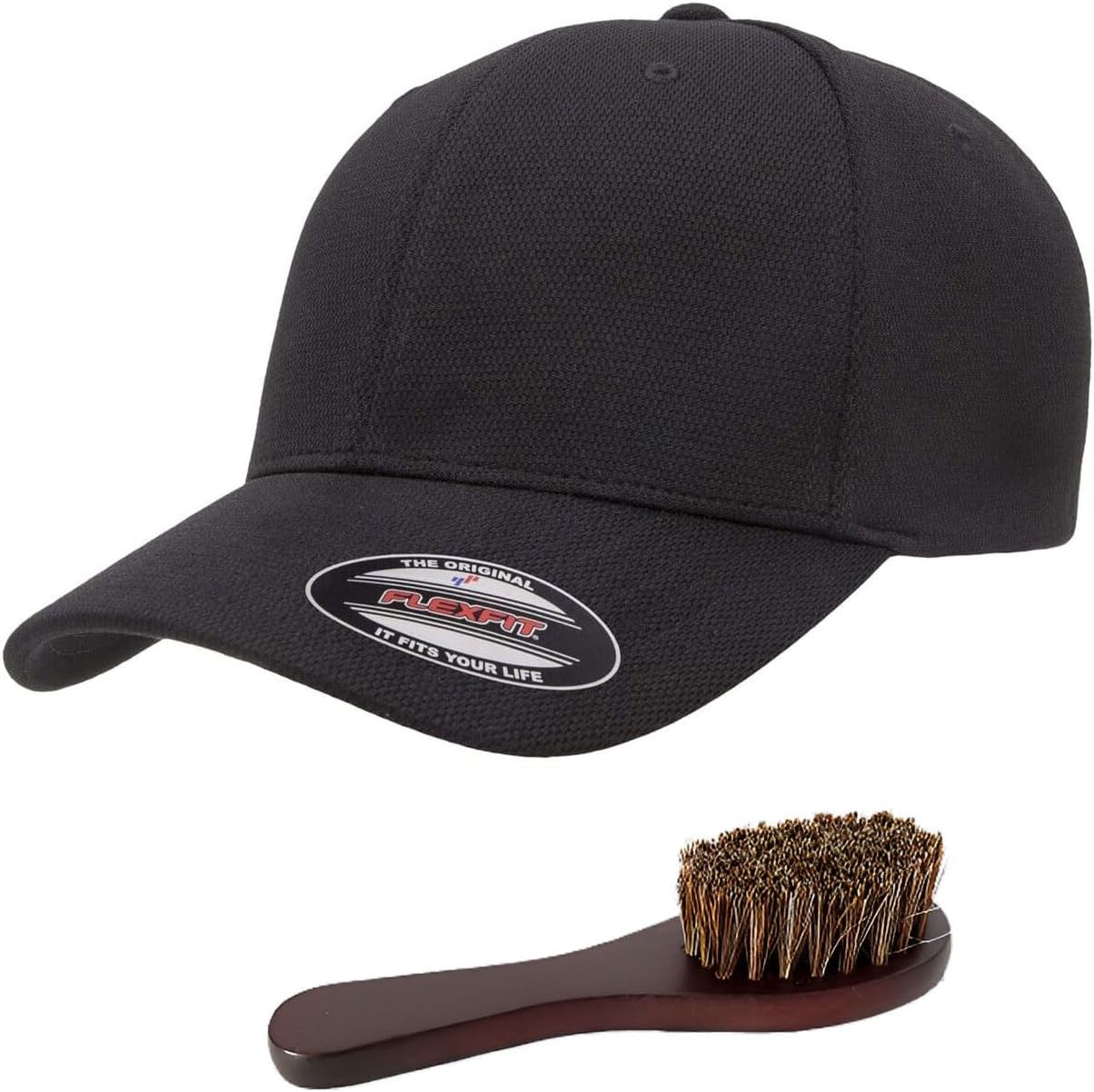 Flexfit 6597 Men's Cool & Dry Performance Sport Hat Bundle w/Hat Brush