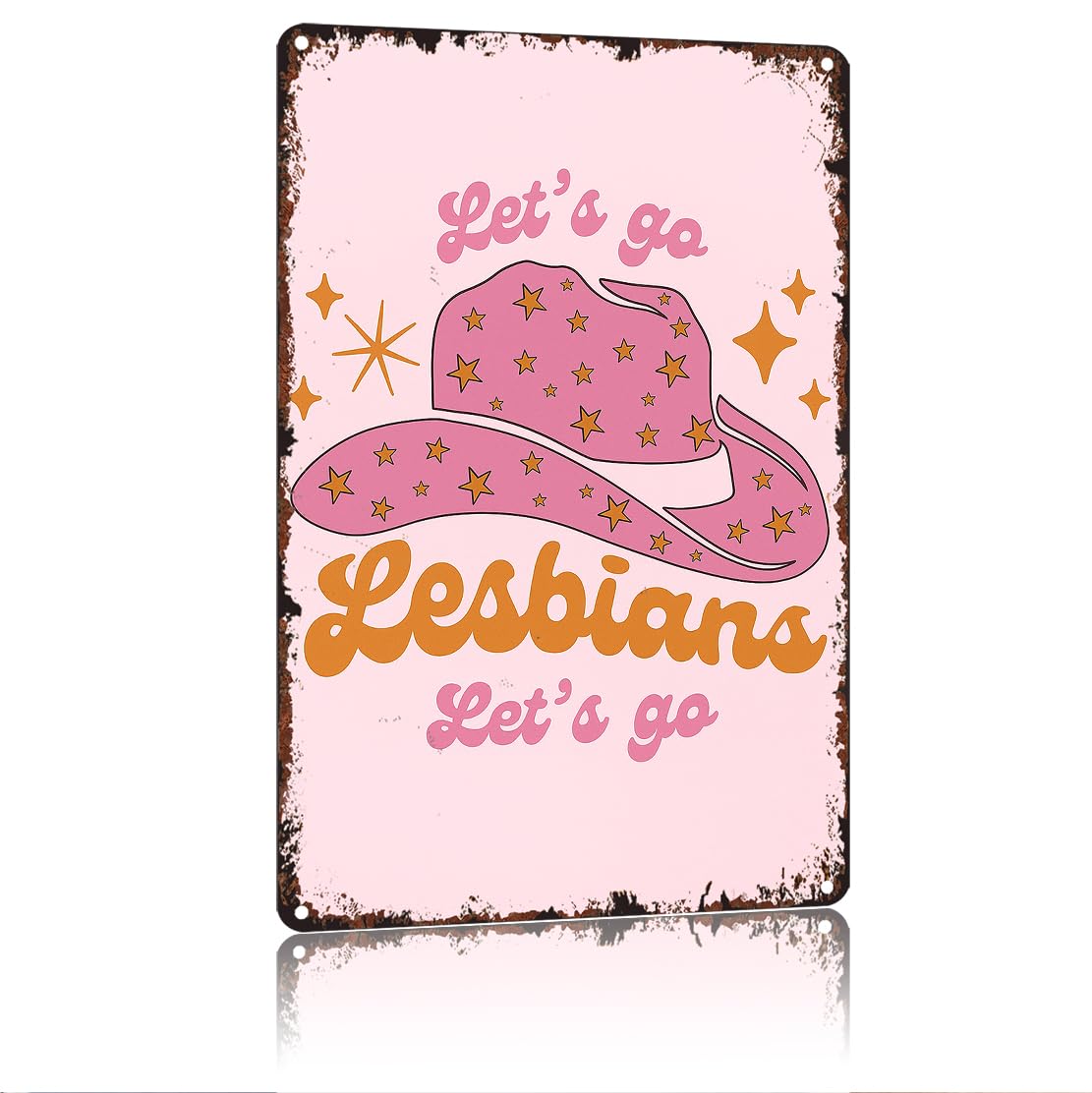 peiyeety Let'S Go Lesbians Let'S Go Funny 8x12 Inch Aluminum Vintage Metal Tin Signs-For Living Room Kitchen Bedroom Patio Porch Men'S Nest Wall Decor