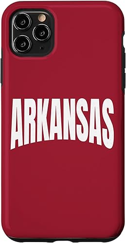 iPhone 11 Pro Max Minimal Arkansas Rojo Blanco Fayetteville AR - Funda local tradicional