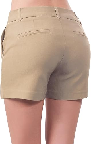 Miniatura 6 de MixMatchy Pantalones cortos casuales con puños y bolsillos para mujer