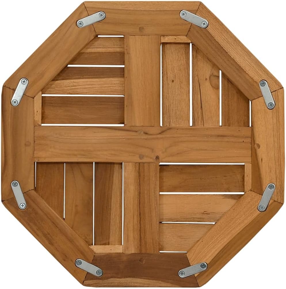 15.7x15.7x1 Inch Octagonal Solid Teak Wood Table Top for Outdoor Patio Dining Coffee Replacement, Weather Resistant Rustic Design Easy to Clean Surface