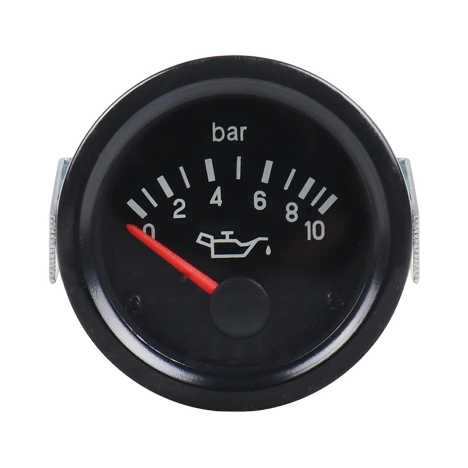 Ciśnieniomierz, Oil Pressure Gauge Designed For 12V DC Automotive And Marine Engine Systems 0-10 Bar Analog Scale 52mm Mounting Diameter