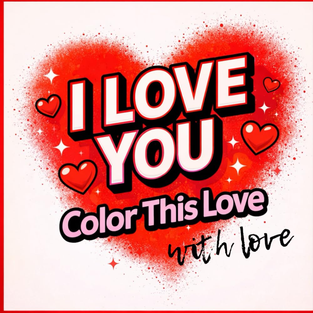 I Love You – Color This Love with Love: So Many Ways to Say I Love You A Heart & Typography Coloring Book for Adults and Teens