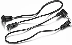 2 peças: cabo de sincronização de policarbonato flash de 3,5 mm para macho, 30 cm, plugue de 3,5 mm, cabo de sincronização de flash para câmera, conector de fotografia