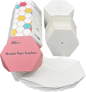 Yosine 300 pcs 1.5" Paper Piecing for Beginners DIY Patchwork Sewing Crafts, Quilting Templates for Sewing Supplies Quilting Accessories Crafting Tools,Hexagon Paper Piecing Template