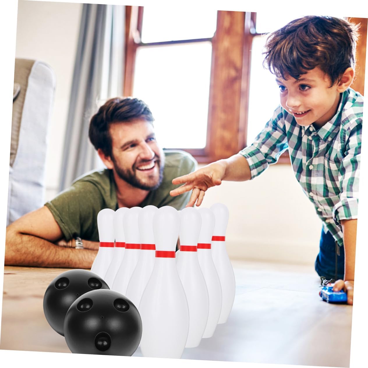 HANABASS 1Set Bowling Indoor Educational Bowling Game for Safe Materials for Boys Develops Motor Skills Hand Eye Coordination
