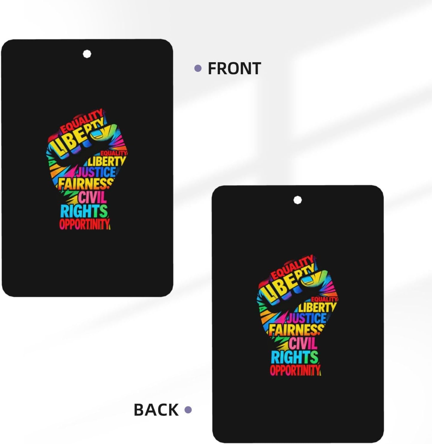 100 PCS Civil Rights Black Power Fist March for Justice Car Air Fresheners Cards Set, Multi-Pack Scented Cards, Long-Lasting Auto Fragrance Cards for Vehicle, Home & Office Rectangle
