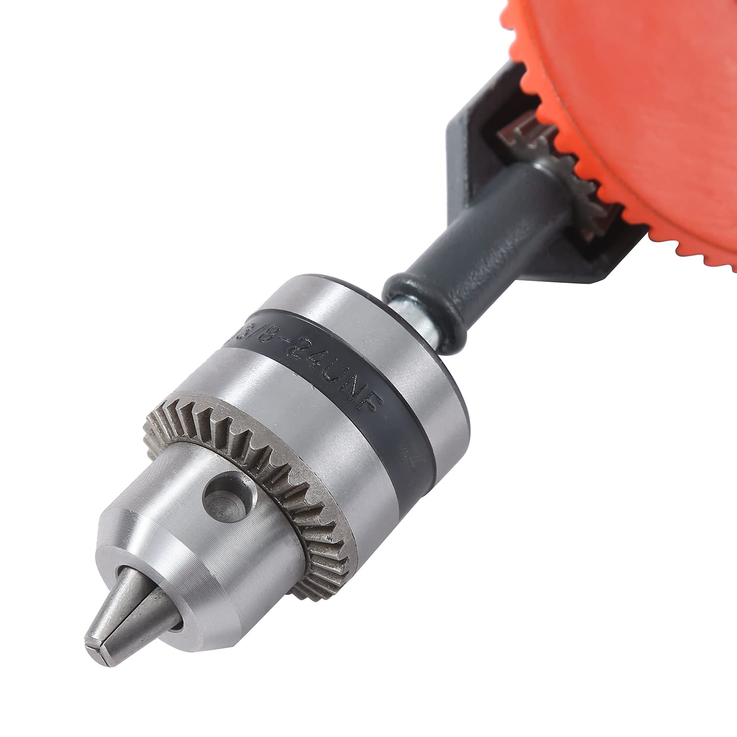 KATSU Trapano manuale, capacità 10 mm 3/8 pollici, mandrino di precisione a doppio ingranaggio, trapano manuale per punzonare legno, plastica, acrilico, circuiti stampati 313014