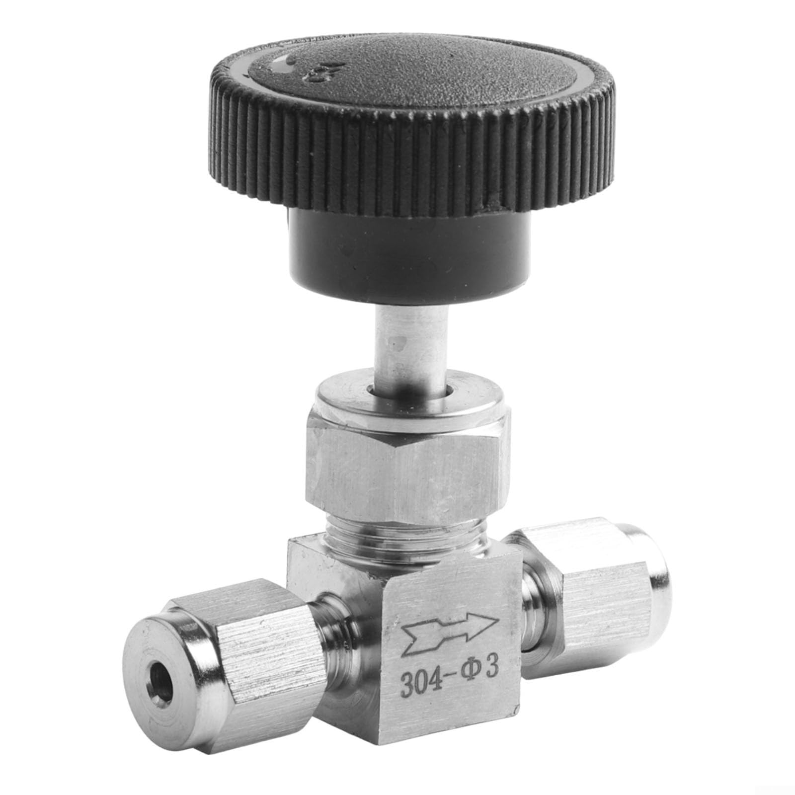 Válvula de aguja ajustable Φ3 mm de acero inoxidable para sistemas neumáticos de presión