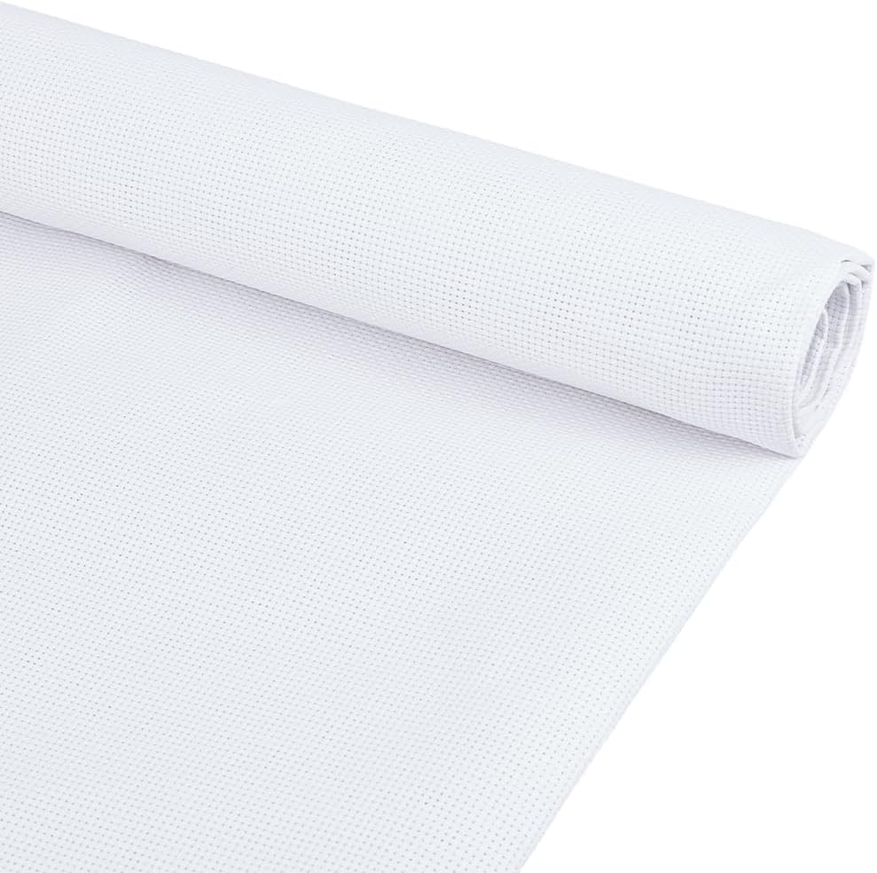 BENECREAT 14CT Cotton-Linen Cross Stitch Fabric, 39x59 Inch Bisque Cross Stitch Aida Fabric for Craft Embroidery, Handmade Needlework, DIY Handicrafts