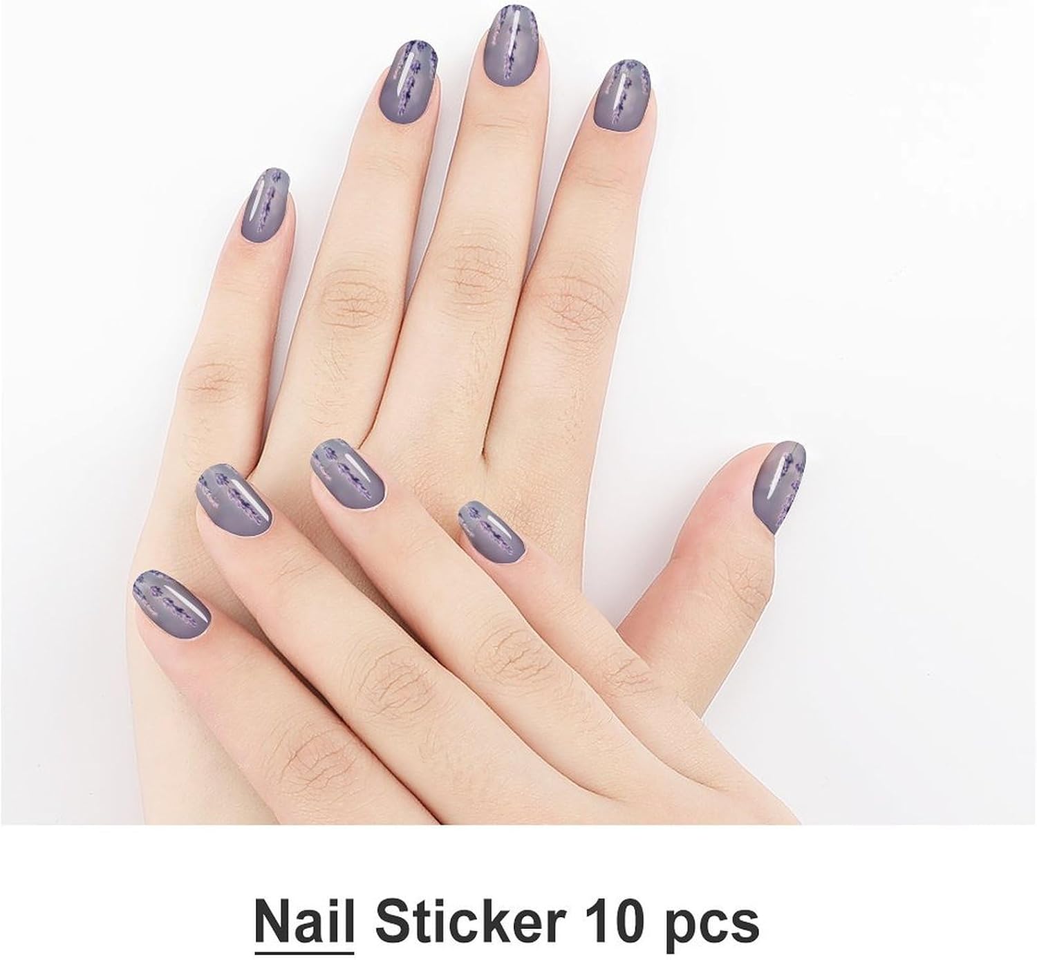 Lavender FlowerSummer Nail Stickers Nail Strips | Nail Art Stickers of 10 sets with decorate fingernails,toenails,artificial nails Full Cover Easy On-Off Non-Damaging