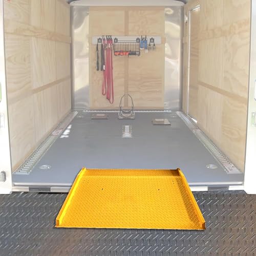 Vista 3 de Tableros de muelle de acero de 60 x 60 pulgadas con asas y bordillos laterales, capacidad de carga de 13,000 libras, diferencial de altura de hasta