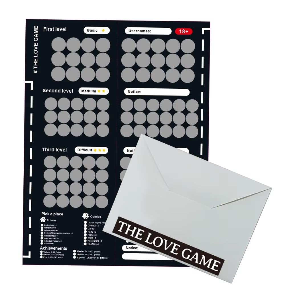 Couples Scratch Challenge – 169 Fun Adult Tasks, 90 Positions, 36 Locations, 43 Intimate Questions, Romantic Date Night & Bedroom Game for Husband Wife, Anniversary & Valentine’s Gift-image-14