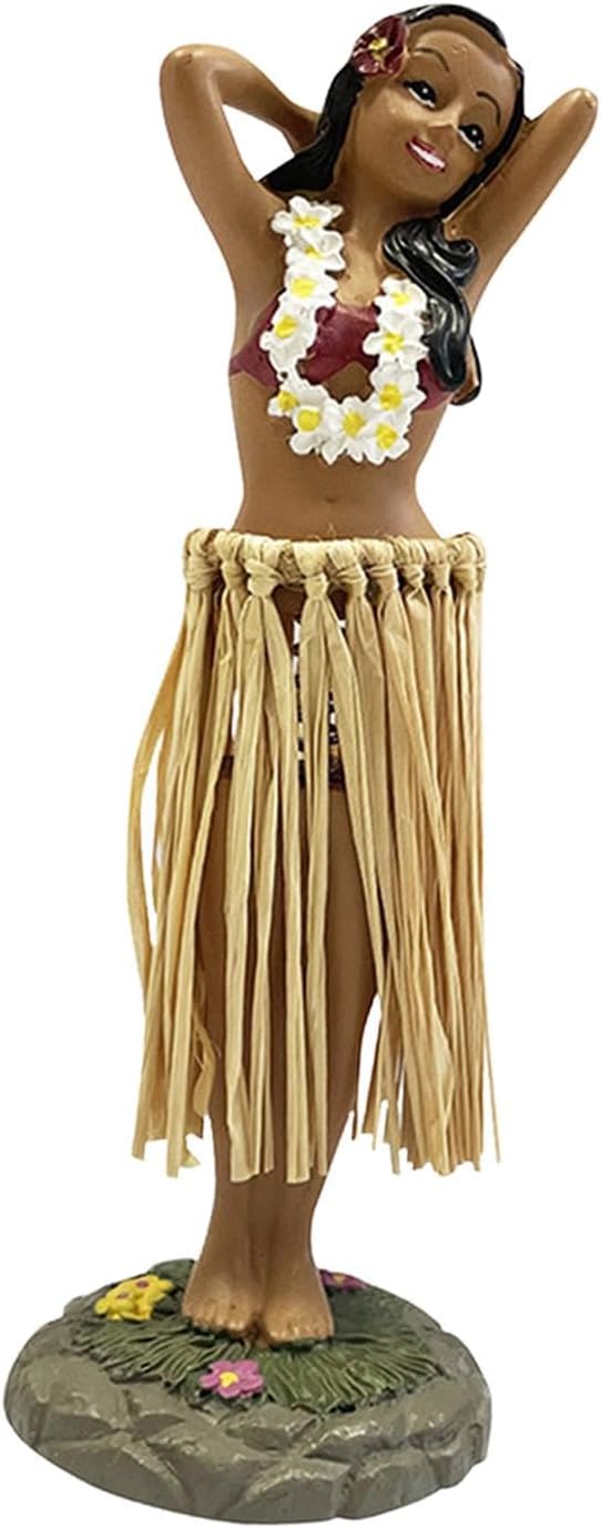 Baoblaze Hawaiian Dancer Car, Mini Hawaiian Dashboard Doll, Hawaii Hula Girl Posing, Hawaiian Dancer Decoration, Hawaiian Dashboard Doll for Dashboard, Style C