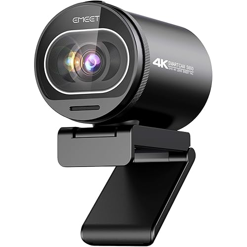 EMEET S600 4K Webcam for Streaming - Sony 1/2.5'' Sensor, PDAF Autofocus, 1080P@60FPS, 2 Noise Reduction Mics, Built-in Privacy Cover, 73° FOV, Streaming Camera for Live Commerce/Gaming/Beauty