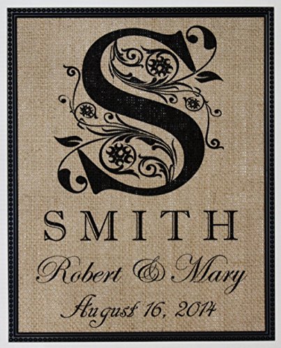 Wedding Print for Her Him Husband Wife Personalized Decor with Family Name and Date...