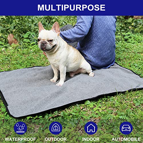PokeAir Hundedecke Outdoor Wasserdicht Waschbar Haustier Decke für Unterwegs Camping Hund Katze Mat Wärmende Decke mit Tasche Hundebett Hundematte Große Reisedecke 100x70cm mit Tierhaarentferner