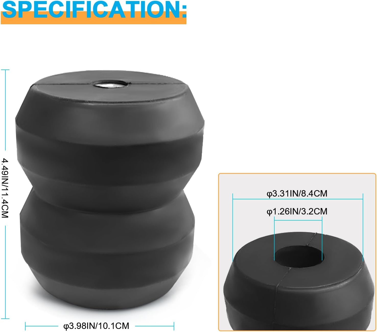 MILLISEC Rear Rubber Helper Suspension Bump Stops Compatible with 2011-2016 F-ord F-250 2WD/4WD Super Duty, OEM Number Replaces# FR250SDG