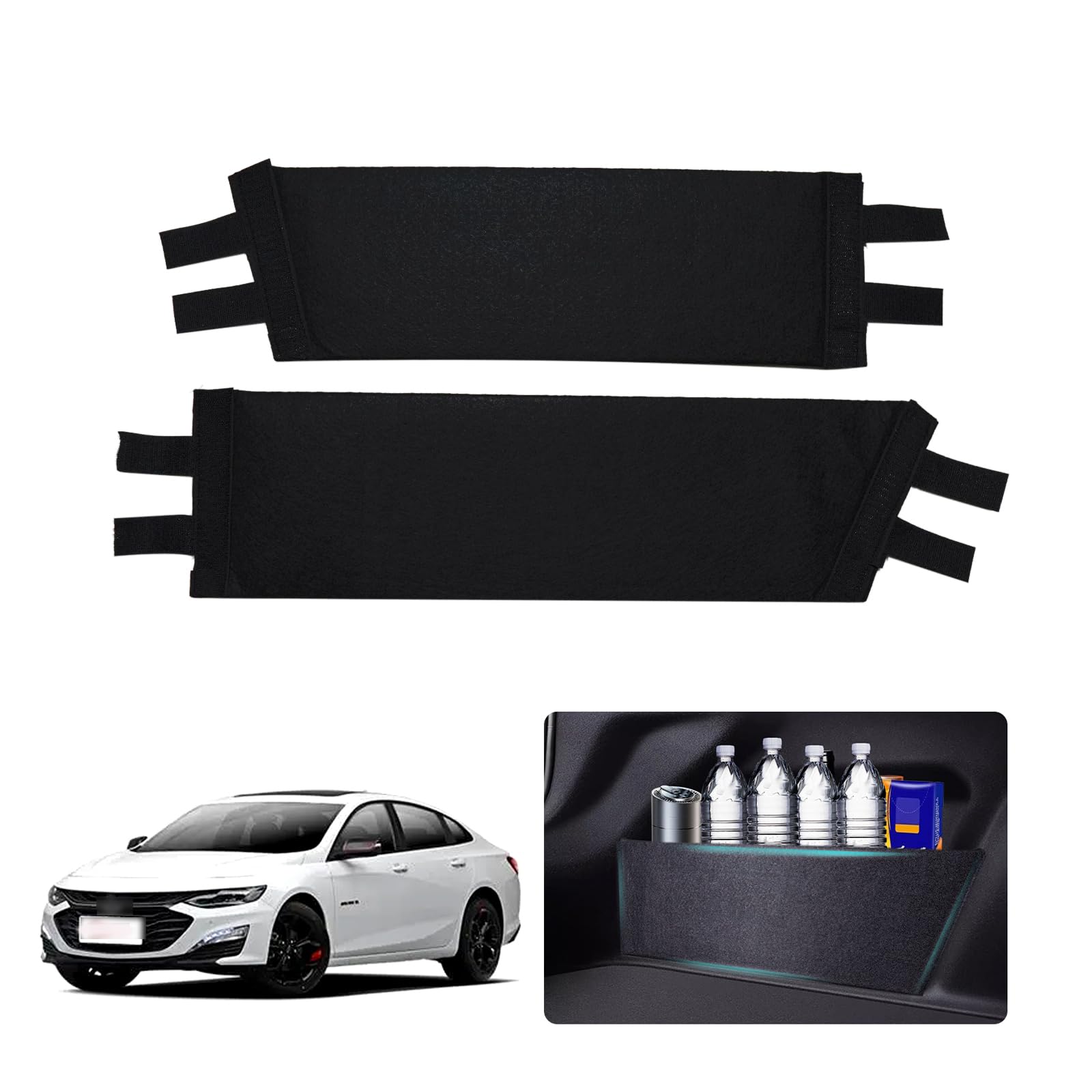 Frencstr Rear Trunk Organizer Side Divider Sticker fit for 2016-2025 Chevy Malibu Trunk Side Storage Baffle Partition Board for Chevy Malibu Accessories 2PCS
