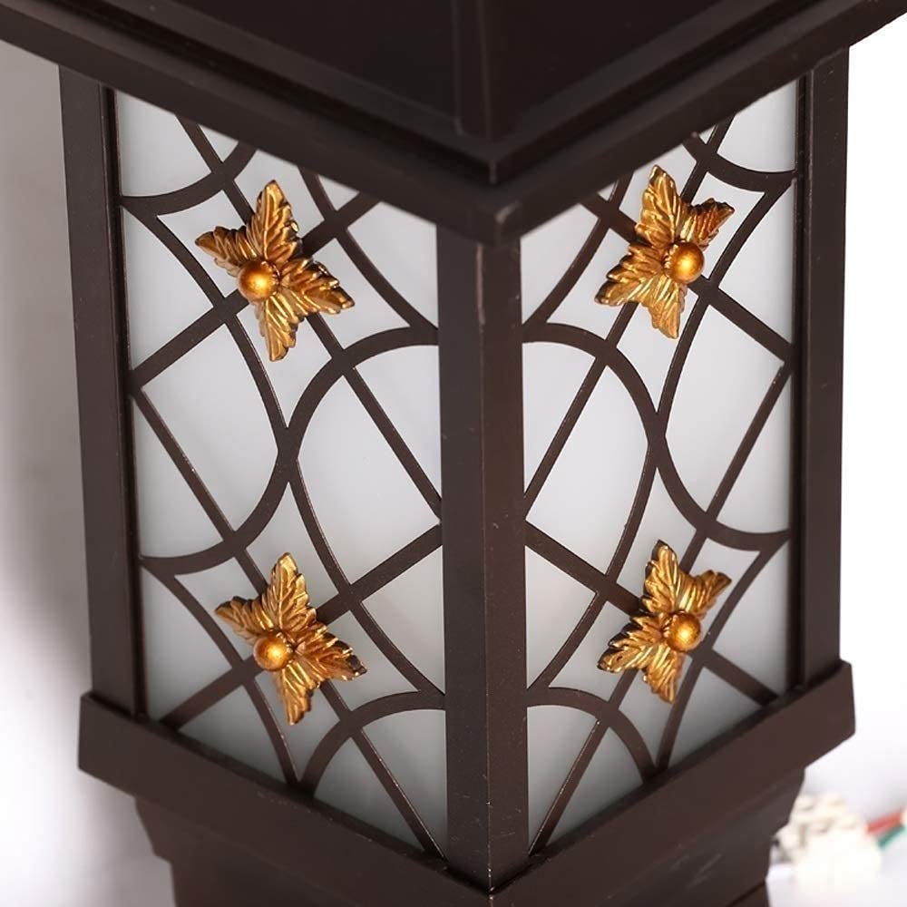 Victoria Lampada a Colonna in Vetro per Esterni retrò Europea IP54 Lampada a Colonna Impermeabile Decorazione Gazebo Giardino Cortile Recinzione in Alluminio E27 Lanterna a Muro