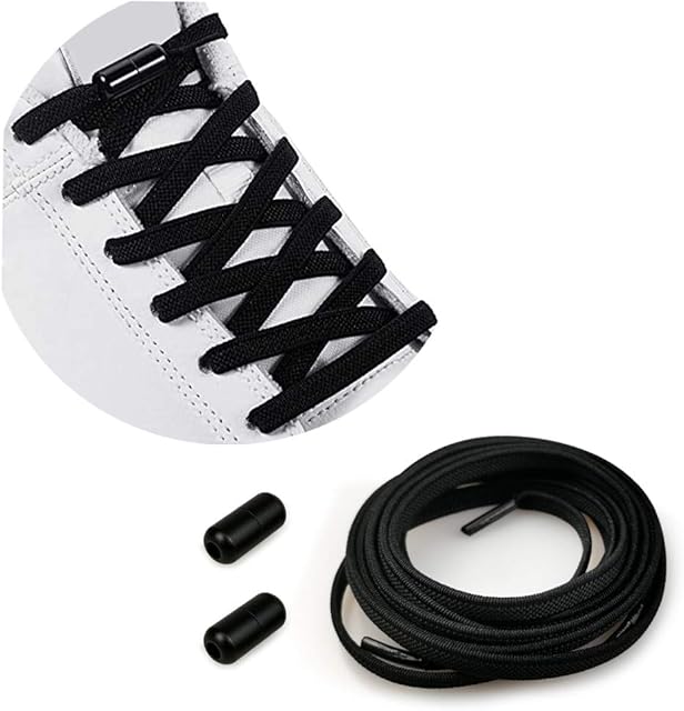 Elastic Shoelaces with Metal Capsule, Universal Shoelaces Without Tieing, Rubber Shoelaces Adjustable/Rubber Shoelaces with Metal Closure, No Tie Laces No More Shoes