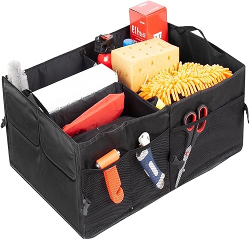 Organizador de maletero de automóvil, organizador plegable de gran capacidad, organizador de almacenamiento de maletero de vehículo, caja de