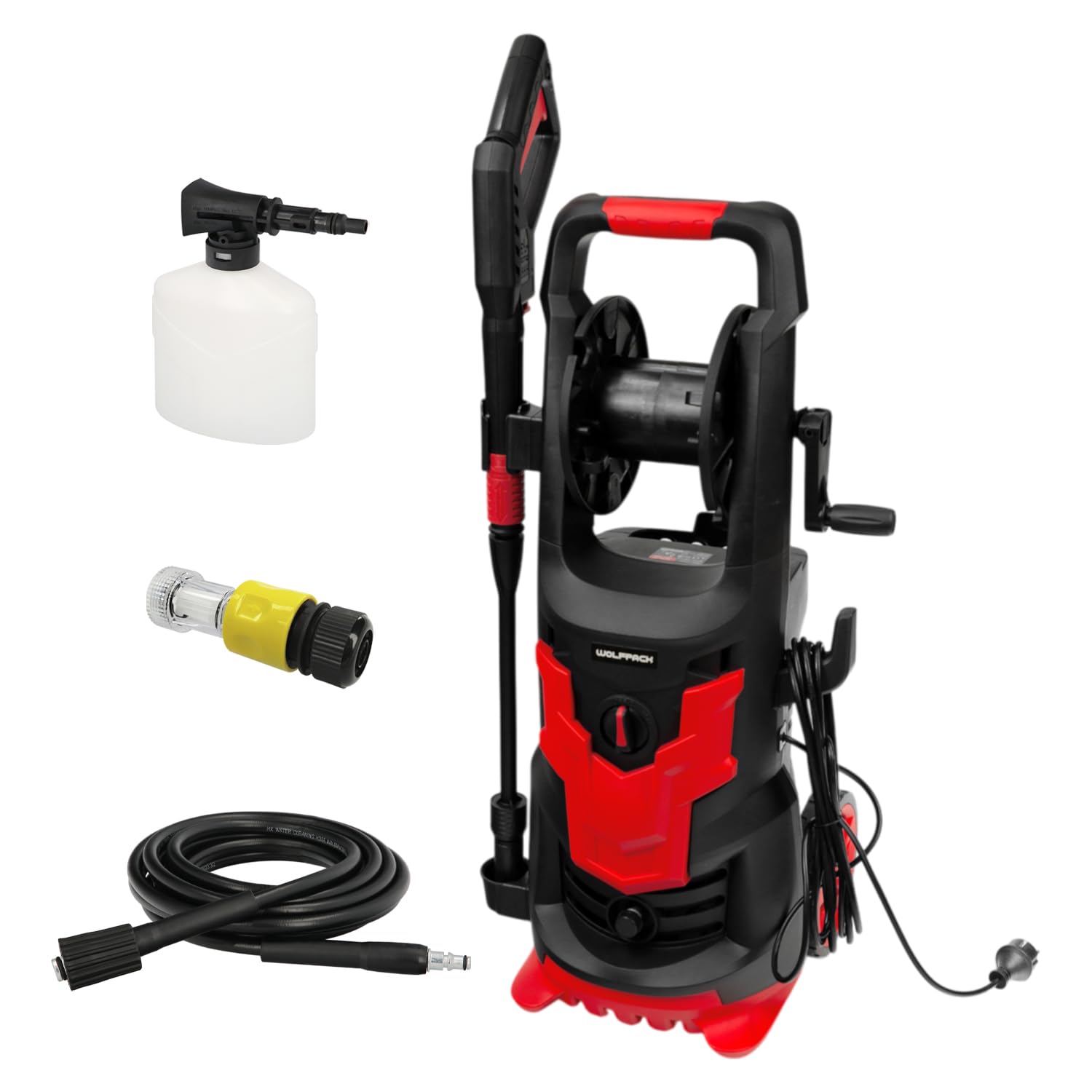 Hidrolimpiadora Alta Presión 180 Bares 2.400 Watt. Con Accesorios 390 Litros/Hora. Limpiadora de Agua Con Deposito Detergente