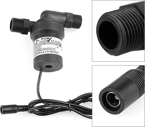 Miniatura 8 de Hilitand GLOGLOW - Bomba de presión de agua caliente de 24 V CC de 18 W para calentador de agua solar, sistema de circulación caliente, bajo ruido