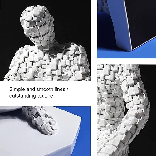 Vista 4 de Escultura abstracta de resina, esculturas de figura abstracta de estilo mosaico moderno, figuras coleccionables para decoración del hogar, oficina