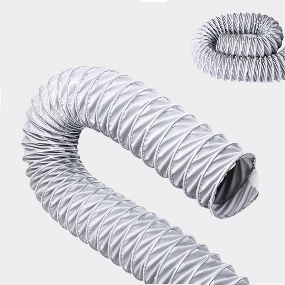 Flexible Duct Hose Dryer Vent Hose 13ft 26ft HVAC Ventilation Duct for Dryer Vent, RV, Boat Blower, Ventilation Systems, Gery(L-4m/13.1ft,250mm(9 4/5"))