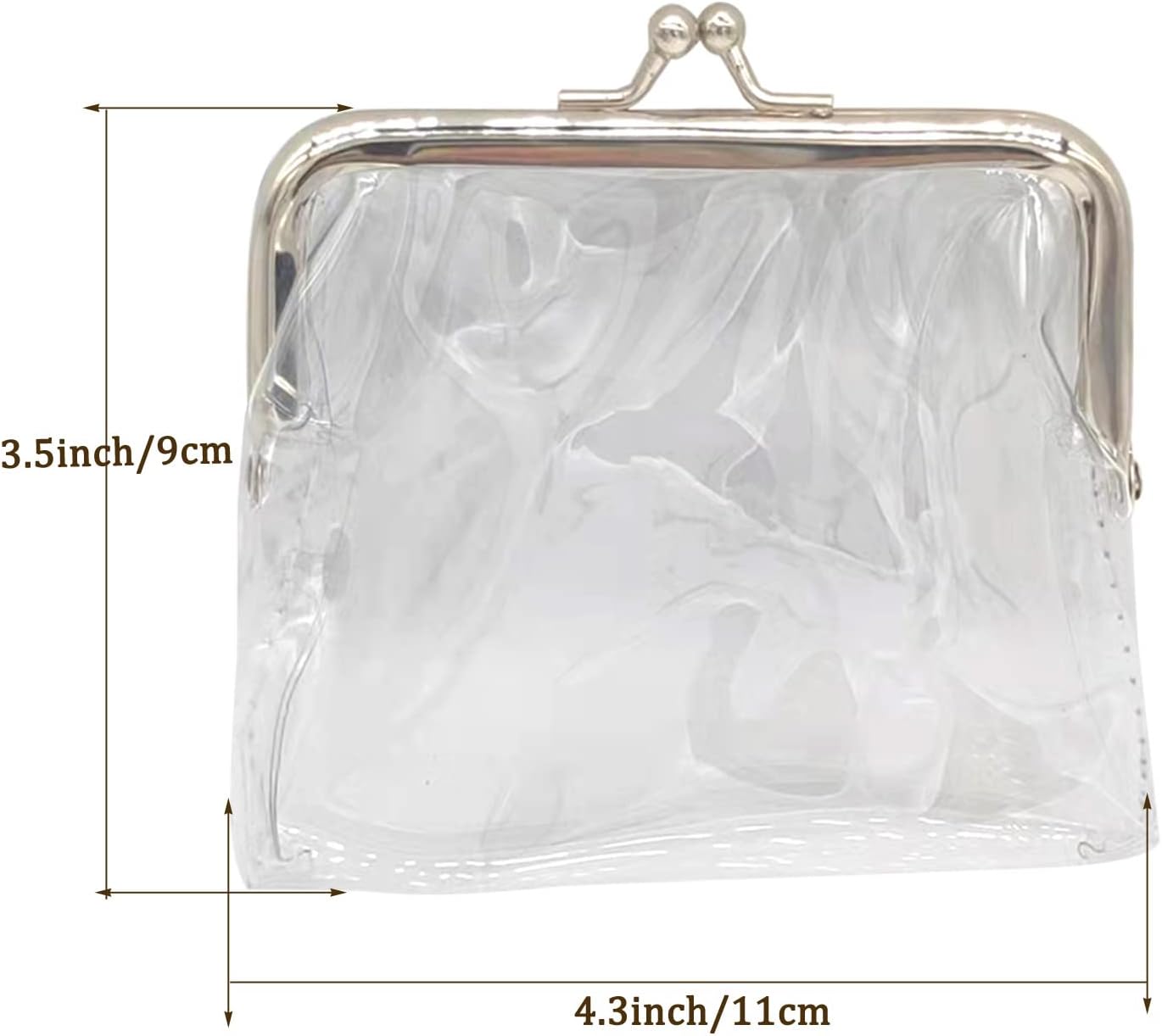 3 Pieces Clear Coin Purse,Transparent Change Purse,Jelly Wallets ,PVC Kiss-Lock Clear Wallet for Wome (white) - Image 2