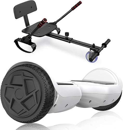 Miniatura 1 de LIEAGLE Hoverboard, Hoverboard with Seat, 6.5" Two Wheel Self Balancing Scooter with LED Lights, Hoverboard with Seat Attachment Combo for Kids