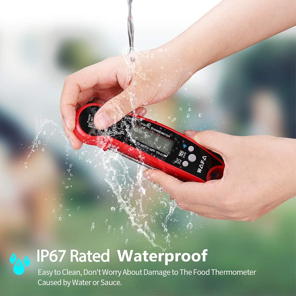 review WAFA Instant Read Meat Thermometer, Waterproof Ultra Fast Cooking Thermometer with Bottle Opener Backlight and Calibration, Digital Food Thermometer for Kitchen, Outdoor Cooking, Grill and BBQ