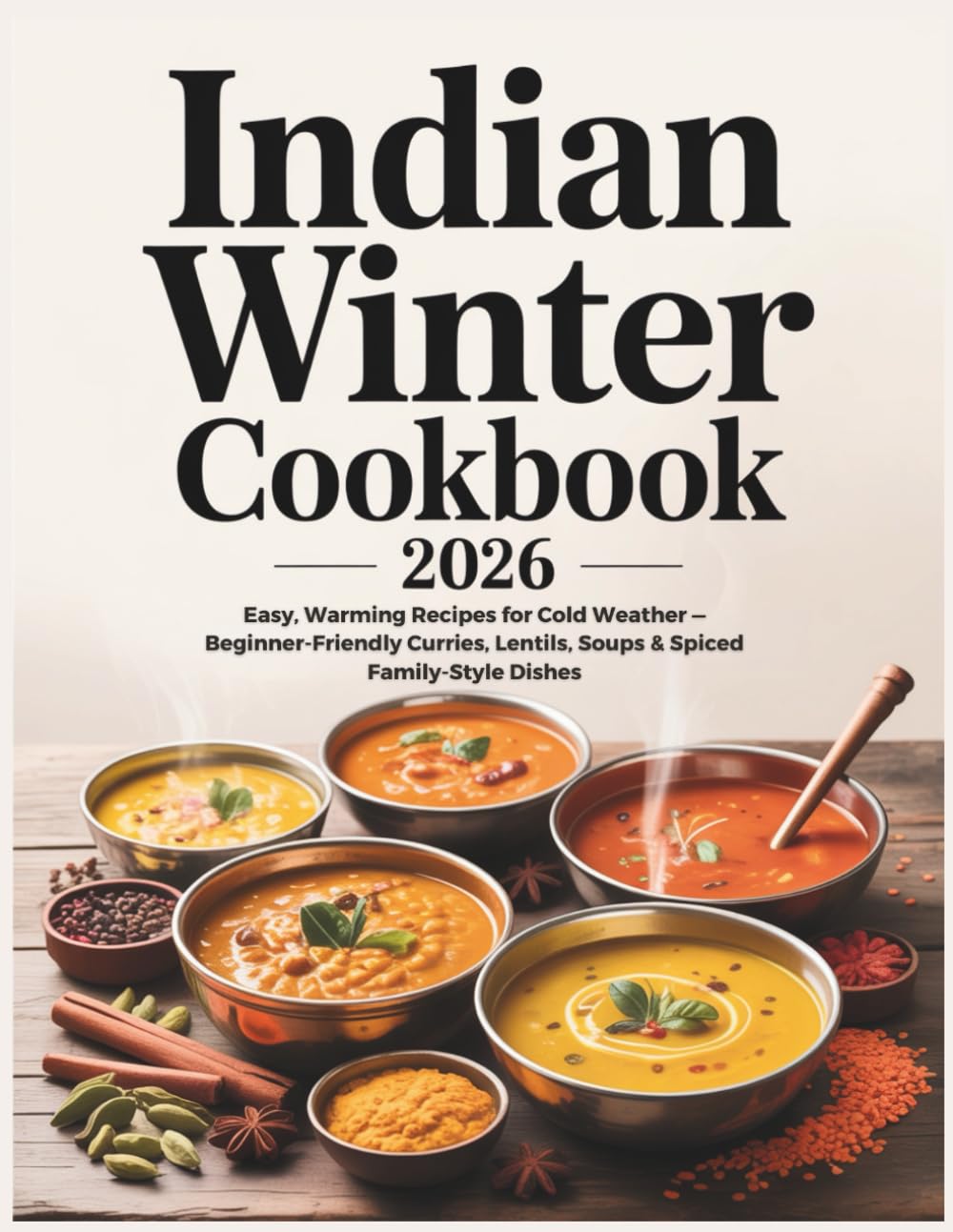 Indian Winter Cookbook 2026: Easy, Warming Recipes for Cold Weather — Beginner-Friendly Curries, Lentils, Soups & Spiced Family-Style Dishes