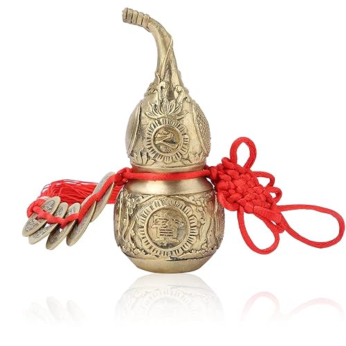 Watris Veiyi Good Luck Charms Brass Wu Lou Gourd, Feng