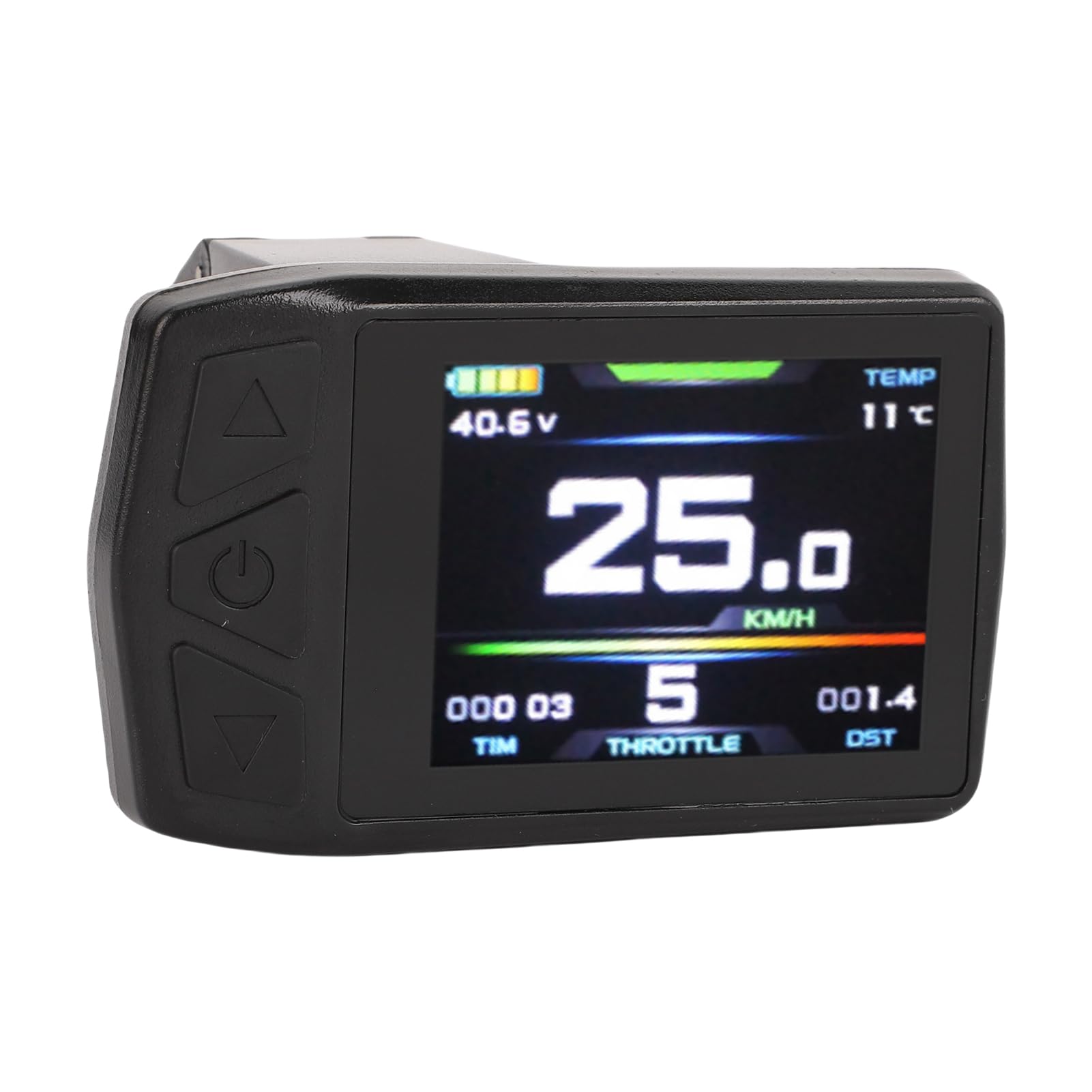 Fabater Kolorowy Ekran Roweru Elektrycznego Miernik LCD do Kontrolera KT Nr 1, Ergonomiczne Przyciski dla Entuzjastów Jazdy na Rowerze, materiał ABS, Odpowiedni do Jazdy w dzień i w Nocy